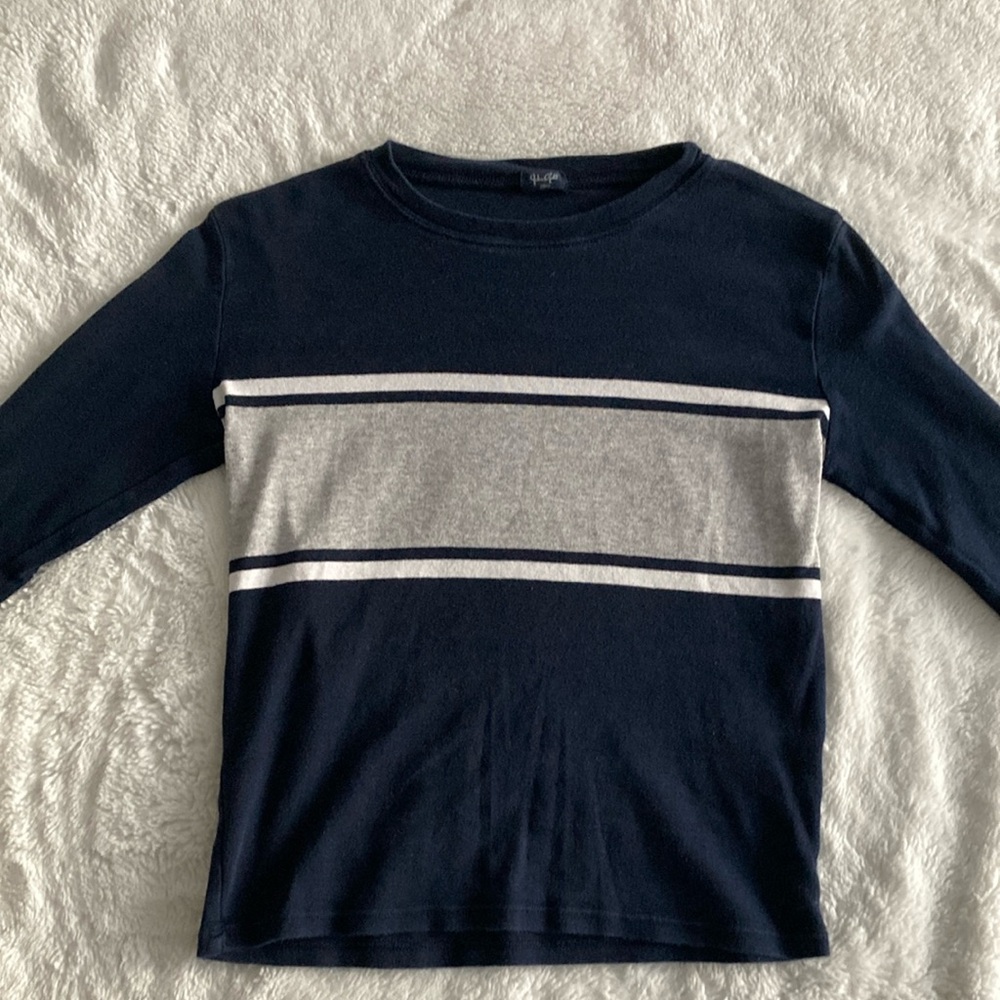 Navy and Gray Long Sleeve Shirt